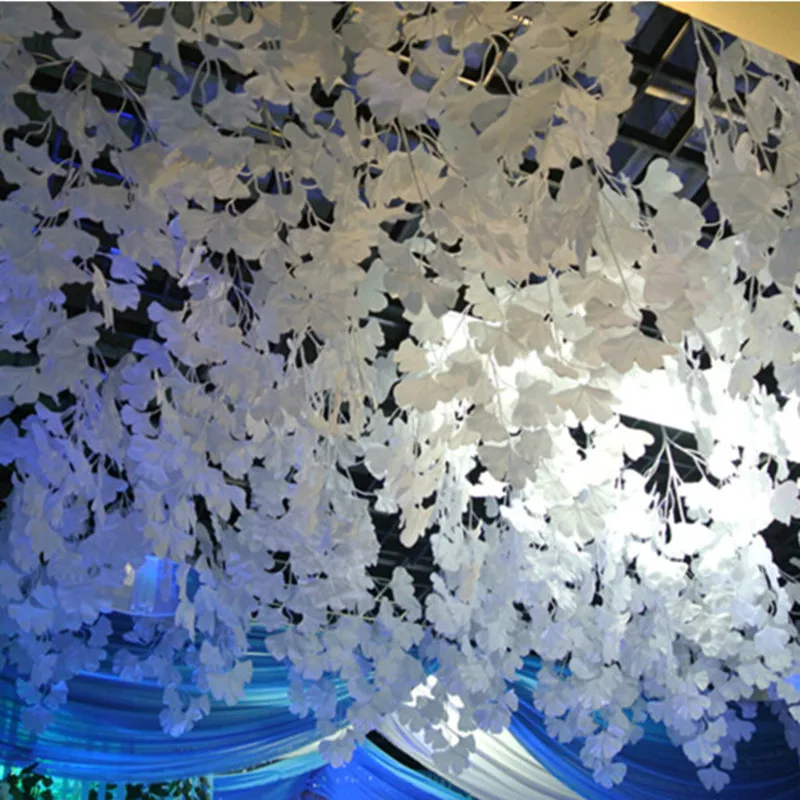 Шелковый цветок искусственное растение листья гинкго для рождества домашнего