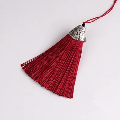 Wine red Tassels 20 шт. металлические шапки кисточки бахрома Кулон DIY Материал полиэстер шнур вечерние кисточки отделка Шторы Декор кисточки ленты аксессуары - Цвет: Wine red Tassels