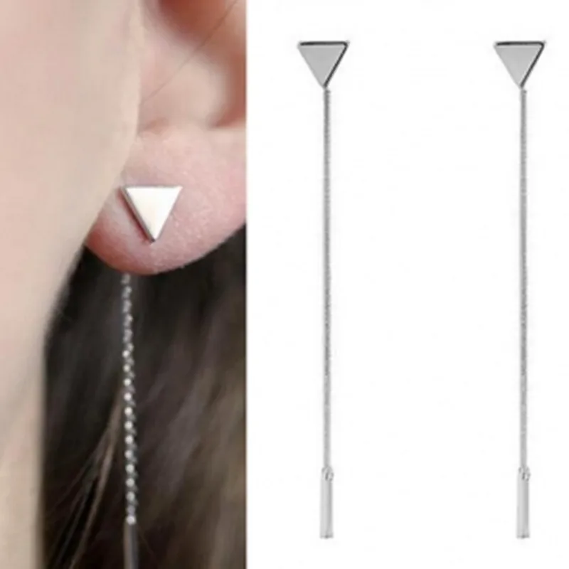 Женские Геометрические серьги треугольной формы Простые открытые в Корейском