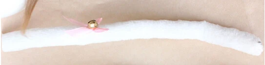 White Tail 1 pc Дьявол бык рога демон пара злой головной убор Косплей Опора аксессуары для волос украшения Хэллоуин Рождество/милые плюшевые кошачьи хвосты - Цвет: White Tail 1 pc