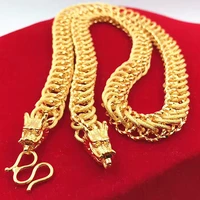 massive mens necklace hippie punk style 18k gold chunky link necklace 10mm x 24 heavy huge