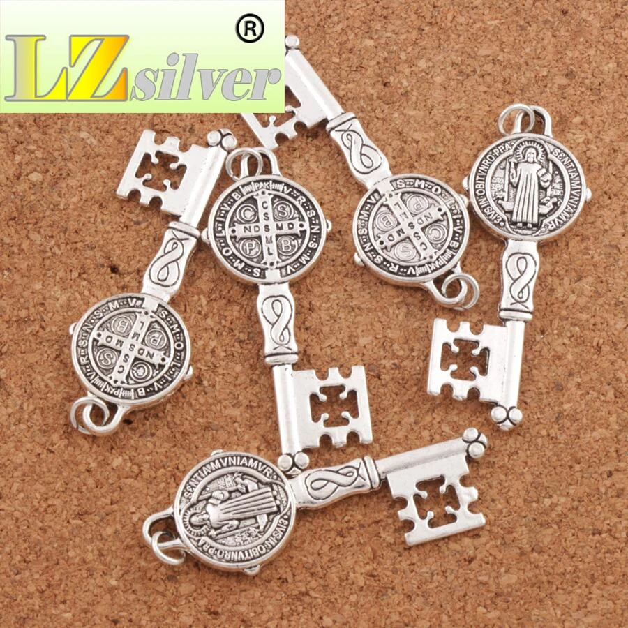 Орден Святого Бенедикта крест подвески в виде статуи Христа из Spacer Шарм бусины 6