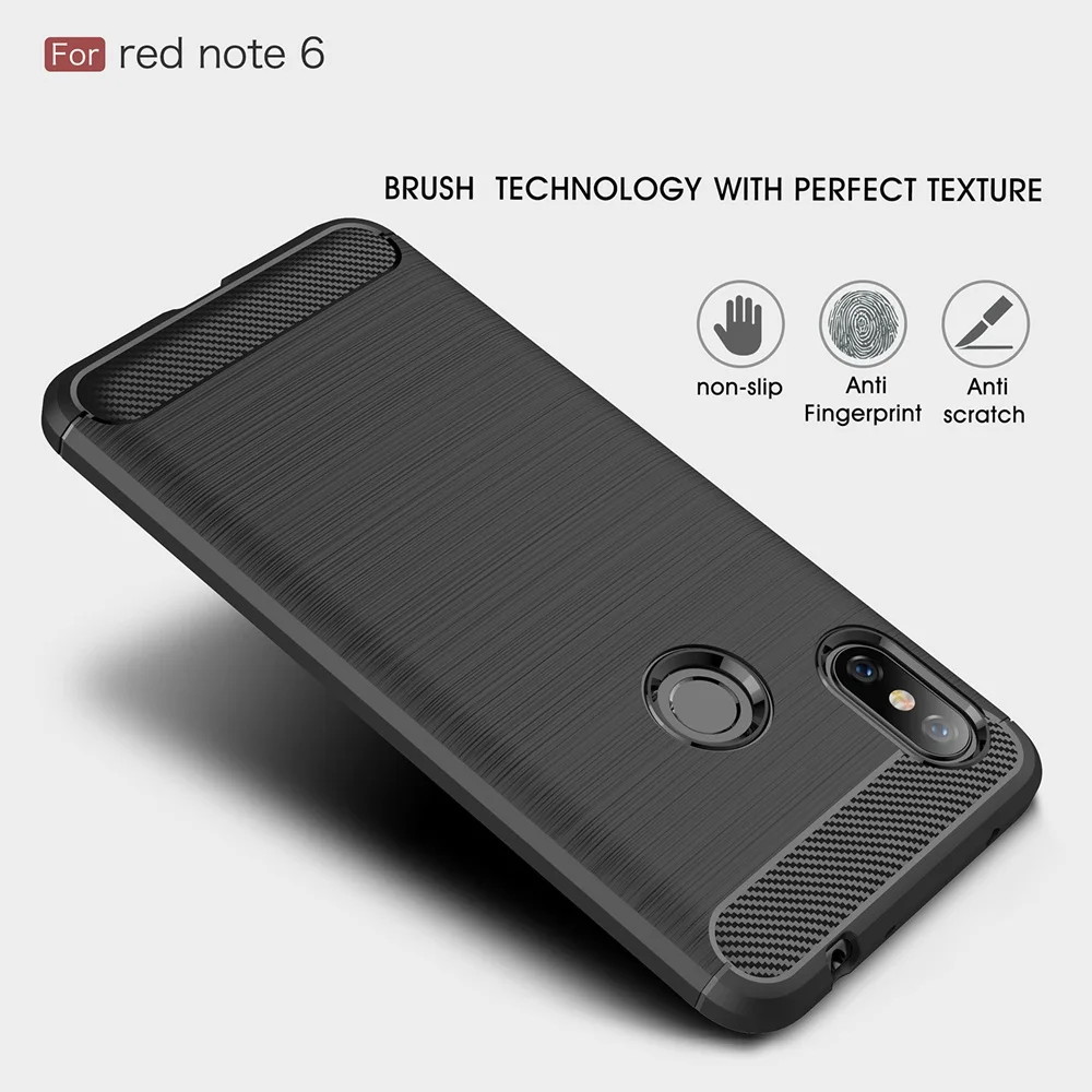 Чехол для телефона Xiaomi Redmi Note 7 силиконовый чехол из углеродного волокна Note7 6 Pro 5 6A