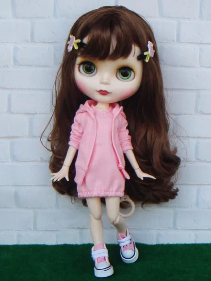 1 комплект, повседневное спортивное пальто+ платье-жилет для Blyth, Azone, Licca, Barbies, 1/6 BJD, аксессуары для куклы