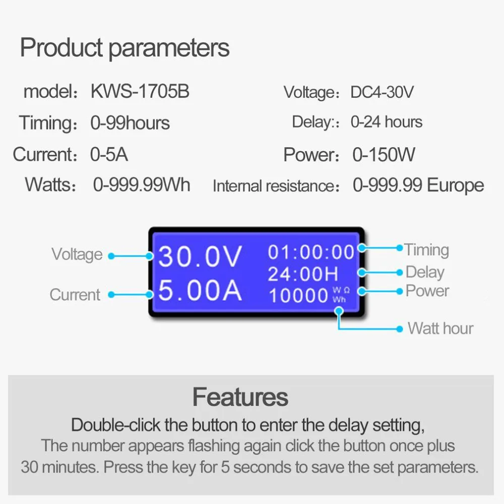 Mini Dual USB Current Voltage Tester Ammeter Charging Monitor Ports Digital Display DC 4-30V 0-5A 0-150W New | Инструменты