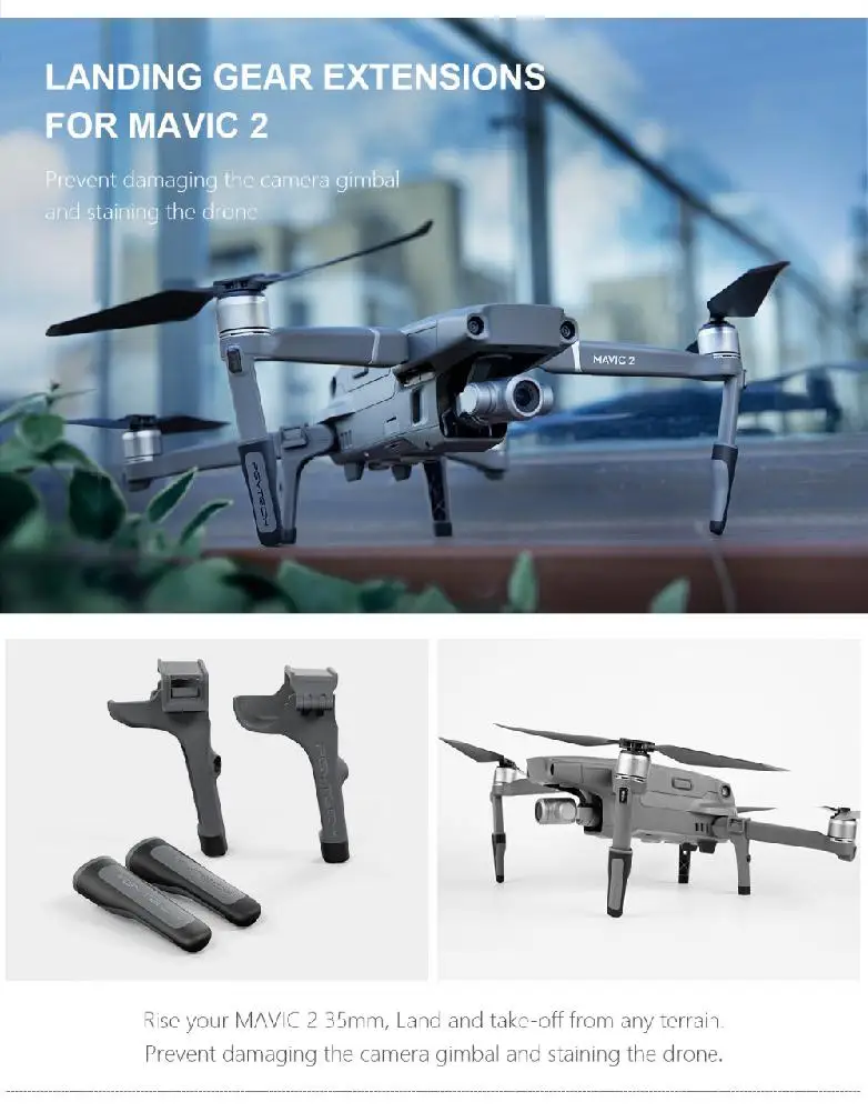 PGYTECH аксессуары комбо для MAVIC 2 ZOOM (профессиональный) шасси расширение пропеллера