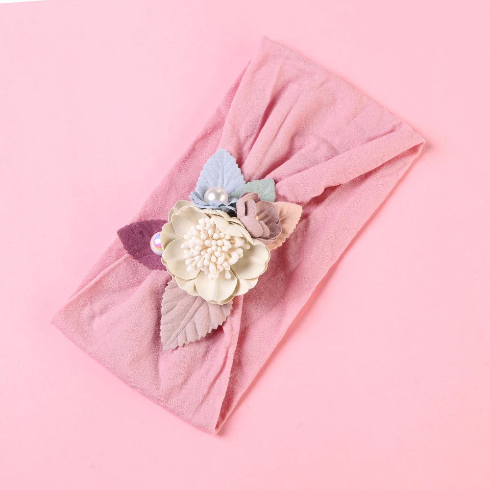 1 шт. модная нейлоновая повязка на голову с цветочным рисунком сзади для