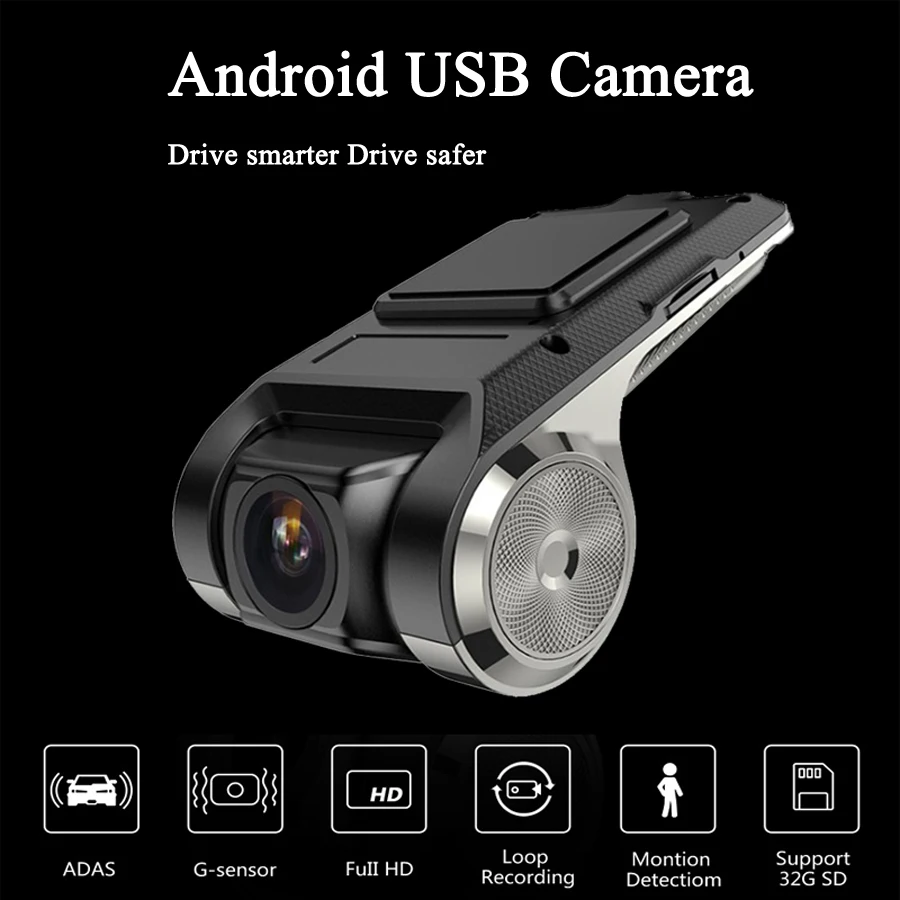 Автомобильный мини видеорегистратор QUIDUX ADAS камера HD LDWS цифровой для Android