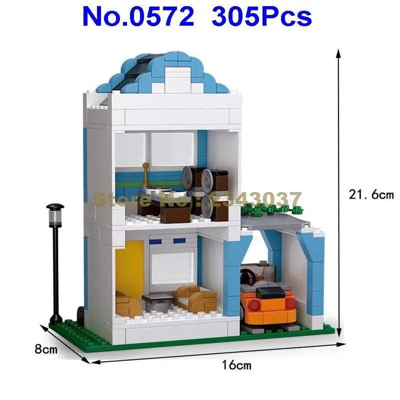 Конструктор Sluban 0572 из 305 блоков Simurban для жилых помещений|building blocks|block blockcity building