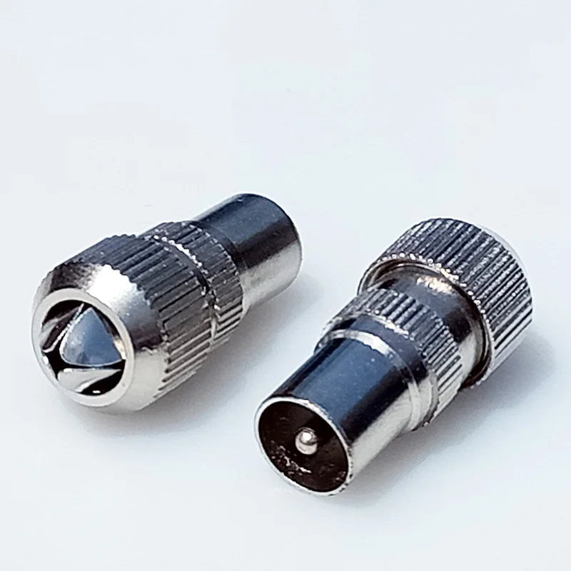 

100pcs/lot Metal Male TV UDARA Connector F Type TV Connector Digital Cable TV Coax Plug for Cable TV Screw Coax Plug
