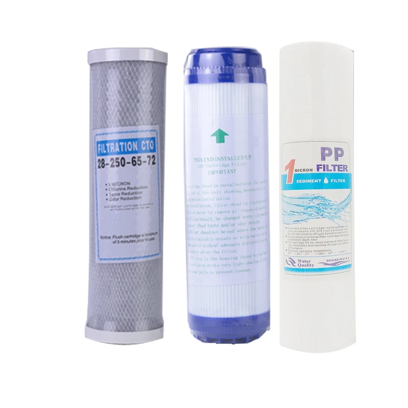 

3 Levels Reverse Osmosis Pure Water RO Purifier Filter Element Sets UDF/GAC+5 /1micron PPF +CTO Water Filter