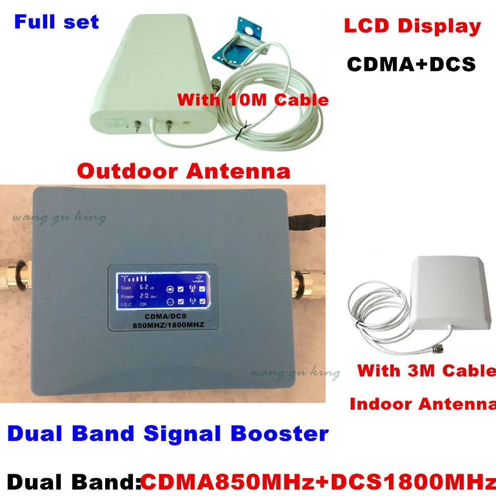 ЖК дисплей новейший CDMA 850 МГц + DCS 1800 двухдиапазонный усилитель сигнала gsm