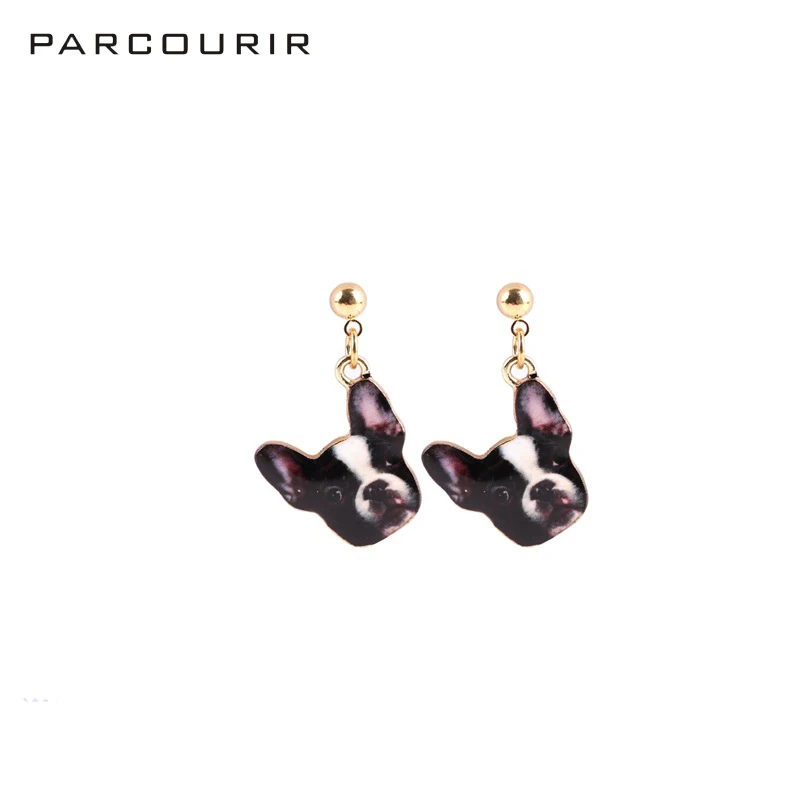 Медь Мода Эмали Животных Серьги Металл Собака Щенок Висячие Женщин Ювелирные