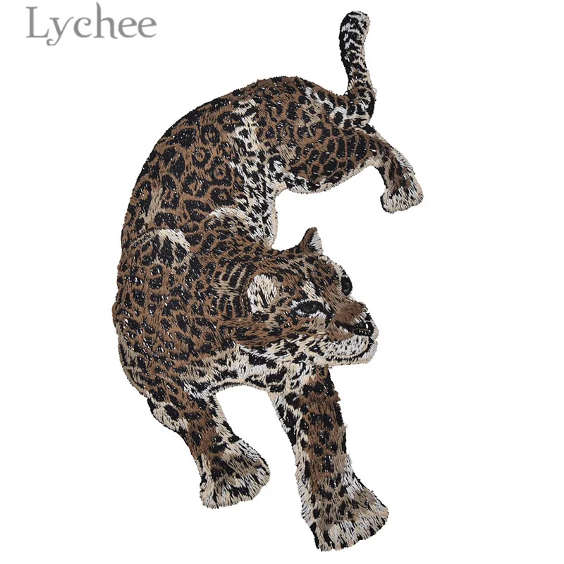 Lychee Life 1 пара леопардовых нашивок с вышивкой в виде животных Пришивные Аппликации