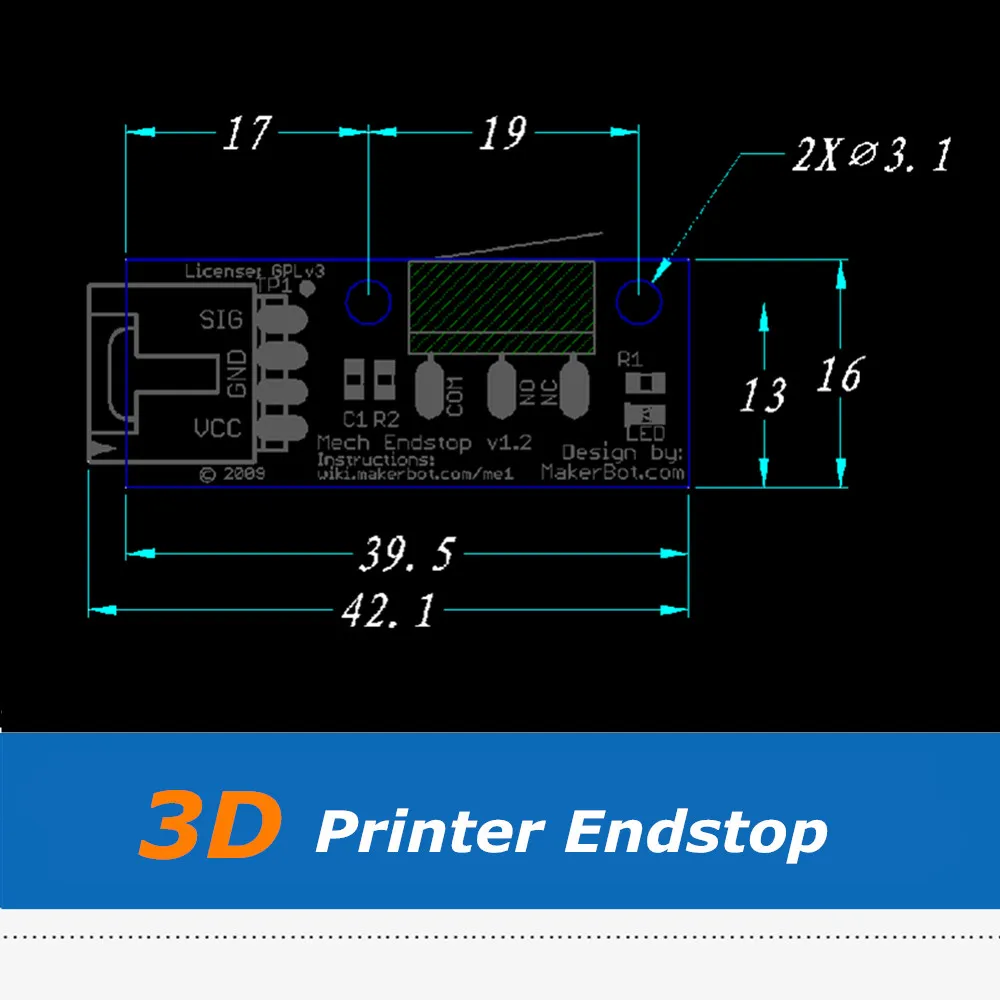 Endstop 3D принтера 10 шт./лот модуль механического концевого выключателя