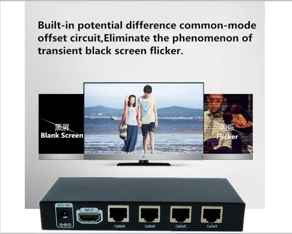 60 м 3D 1080P 1x4 HDMI удлинитель/HDMI усилитель/HDMI разветвитель по Ethernet RJ45 Cat5e Cat6 кабель(удлинитель 1 TX и удлинитель 4 RX