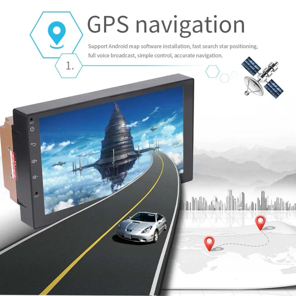 Podofo Android 2 din автомагнитола 7 &quotАвторадио мультимедийный плеер gps Bluetooth зеркальная