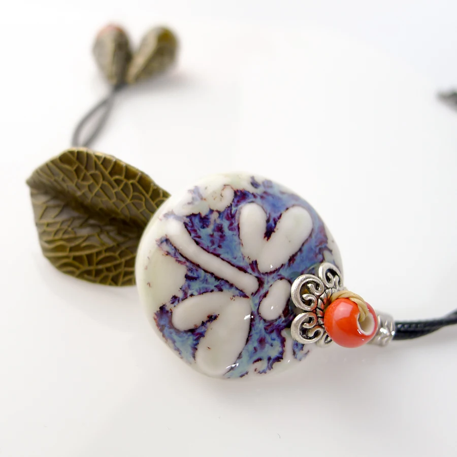 Керамика стрекоза кулон цепочки и ожерелья s керамика Цзиндэчжэнь Jewelry длинные