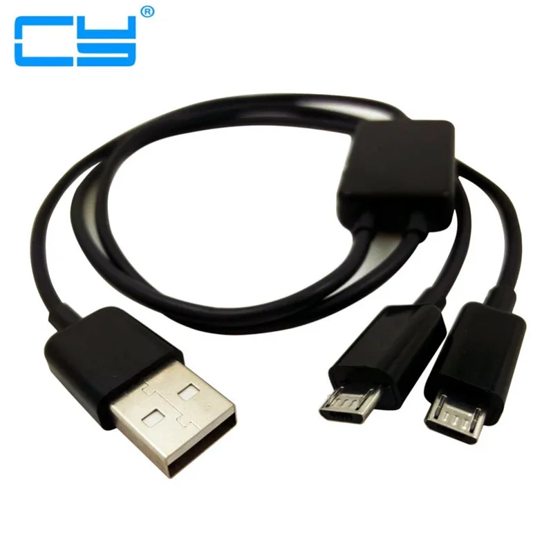 

50cm 1.5ft Short USB A Male to Dual Micro USB Cable Data Charging Splitter Cable usb to micro usb for Xiaomi AndroidMobile cabl