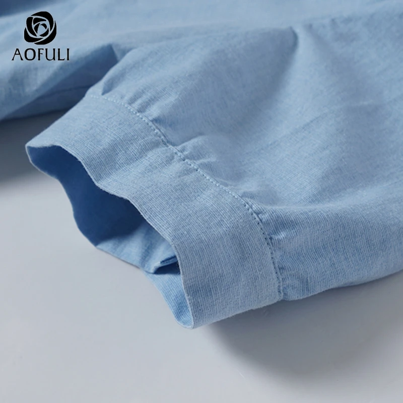 Женская блузка с бабочкой AOFULI L ~ 4XL 5XL Повседневная Свободная короткими рукавами