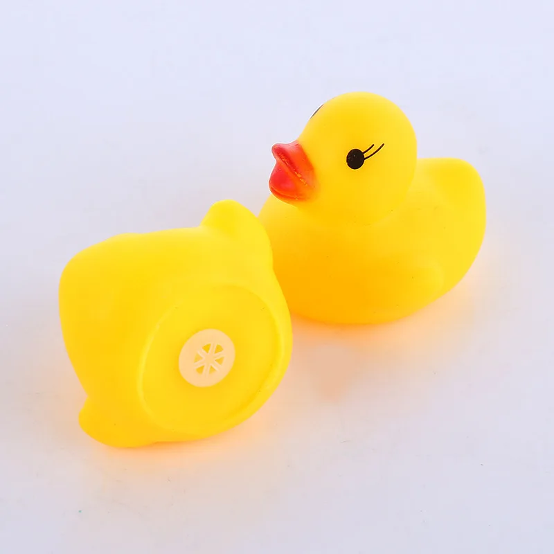 

100 Pcs/lot new Kawaii Baby Squeaky Rubber Ducks Kids Bath Toys for Children Swimming Pool Fun toy bathroom plastic duck