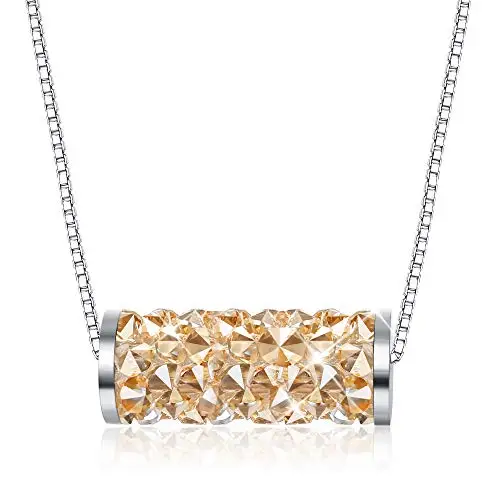 BAFFIN, ожерелье с кулоном в форме трубки, колье с синими кристаллами от Swarovski для женщин, вечерние, праздничные, 925, серебряная цепочка, сделай сам, ювелирное изделие - Окраска металла: Crystal GS
