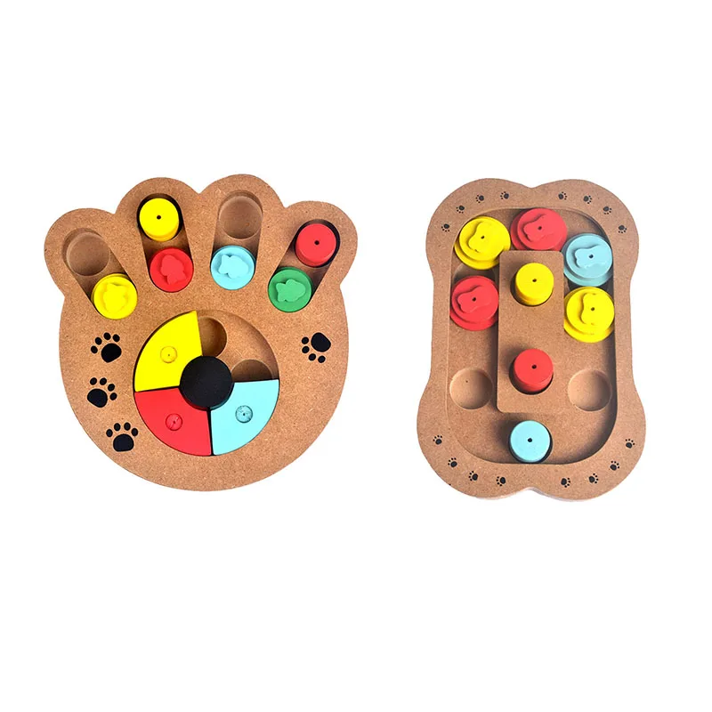 Экономичная древесина для кормушки собак Обучающие игрушки пазлы с когтями IQ