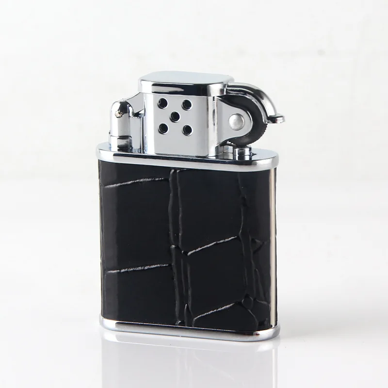 Black and Silver Металлические старомодные шлифовальные круги пламени зажигалки гаджеты для мужчин - Цвет: Black and Silver