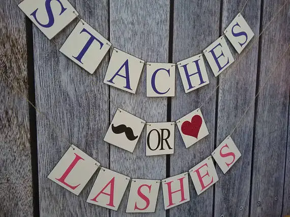 Персонализированные Пол раскрыть бород или ресницы баннеры гирлянды baby shower