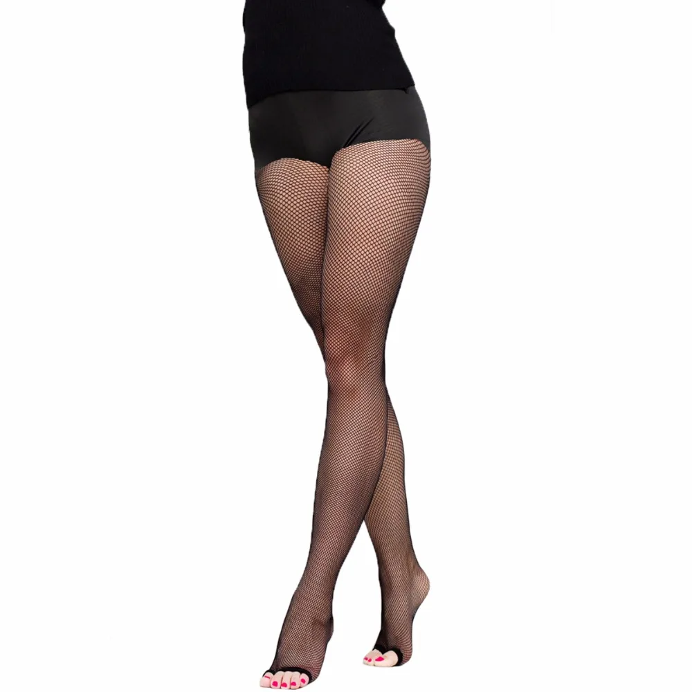 Женские колготки в сеточку пикантные с открытым носком Collants для латинских танцев