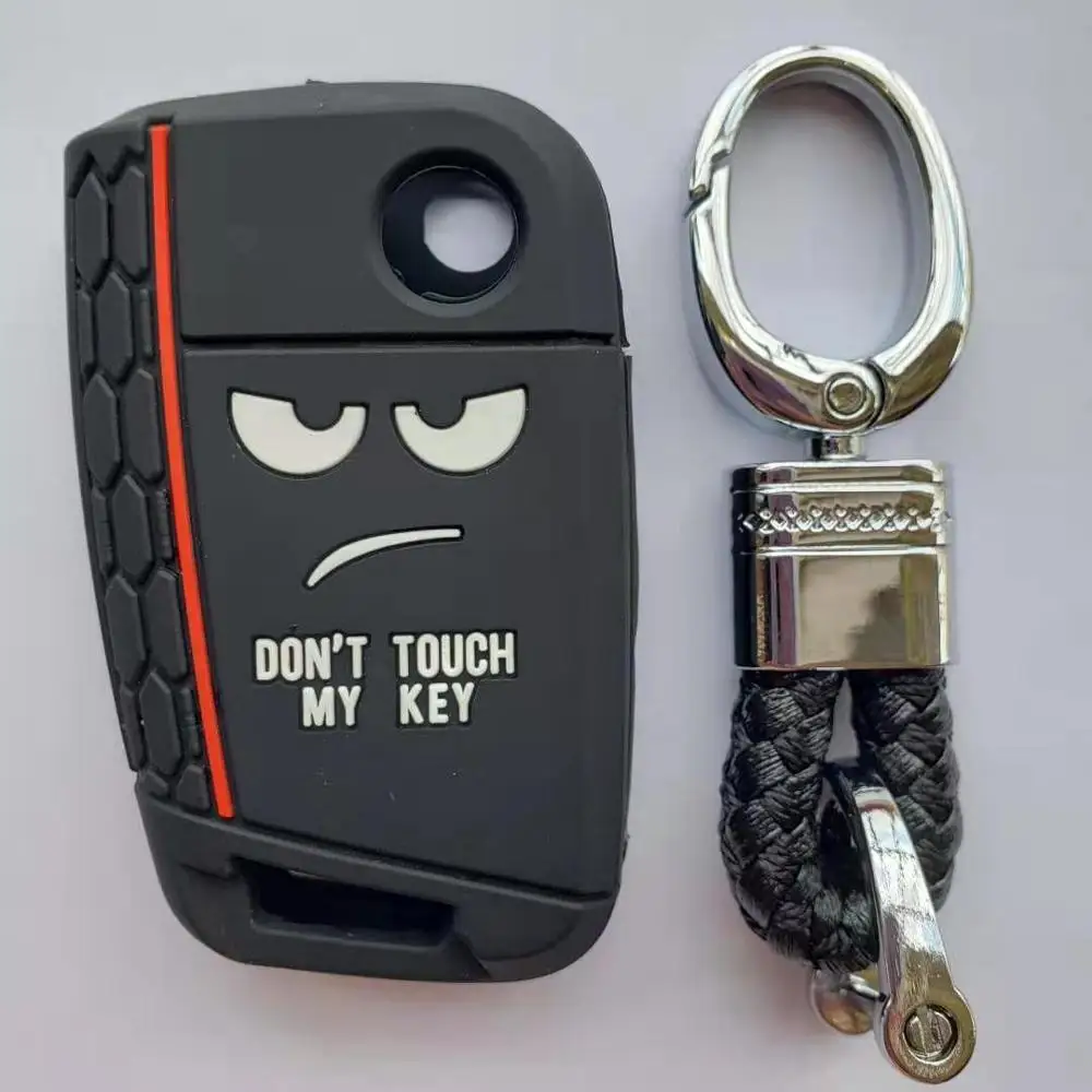 С надписью Don't Touch MY ключ Силиконовый протектор Llave принци машине Skoda Octavia VW Polo Golf
