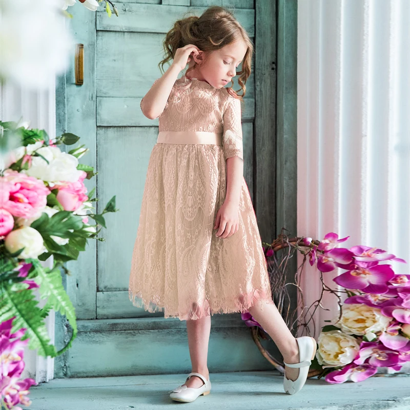 Baby Girls Dress Flower Lace Hollow Princess Costume Kids Dresses For Girl Summer Party Frocks Children Clothing 3-8Y | Детская одежда