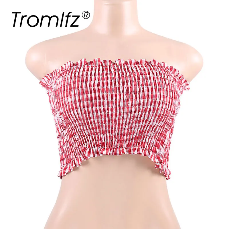 Tromlfz 2019 сексуальный женский короткий топ Одноцветный на бретелях летние пляжные