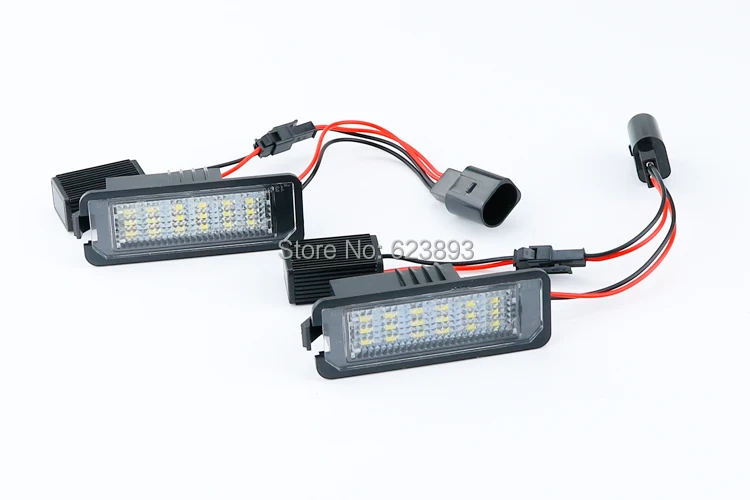 Бесплатная доставка 2x безошибочный Белый светодиодный номерной знак для Volkswagen VW