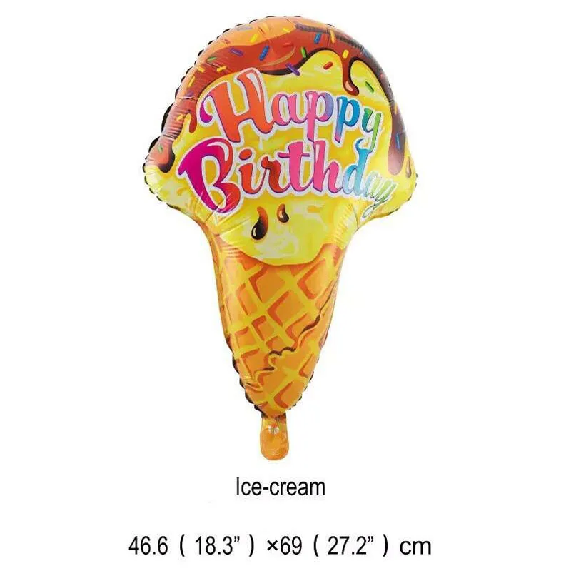 Мультфильм с днем рождения мороженое Фольга Воздушный шар алюминиевые воздушные
