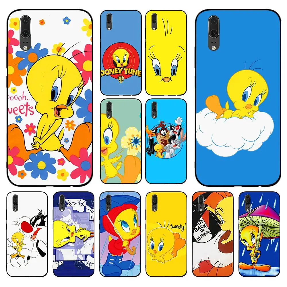 Забавный мягкий чехол Tweety Bird для Huawei Y6 Y7 Y9 Prime 2017 2018 2019 Nova 2i 3 4 3i Lite Mate 10 20 Pro