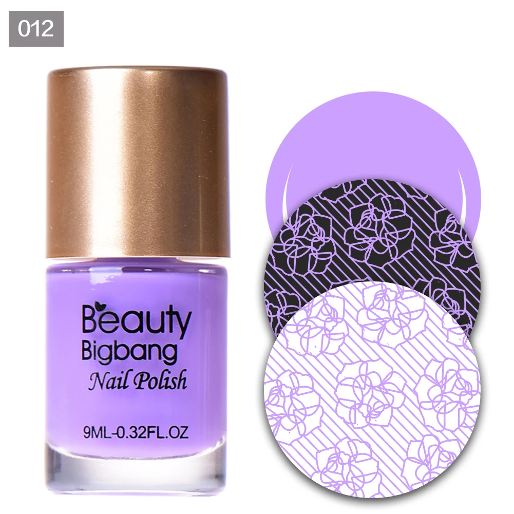 12 BeautyBigBang 9 мл Лак для стемпинга ногтей лак для печати пластина для стемпинга для нейл-арта прочный лак для ногтей - Цвет: 12