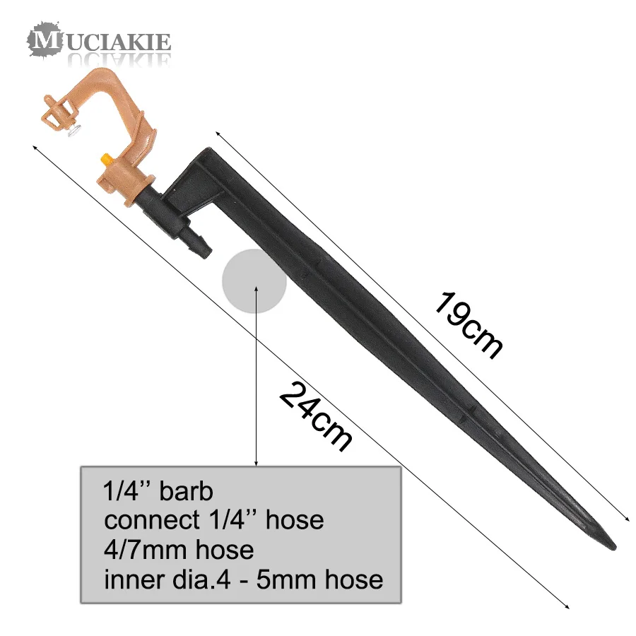 MUCIAKIE 50 шт. микро спрей 360 градусов Кол микро вращающиеся разбрызгиватели Насадка На Спайк домашний сад оросительная система установки