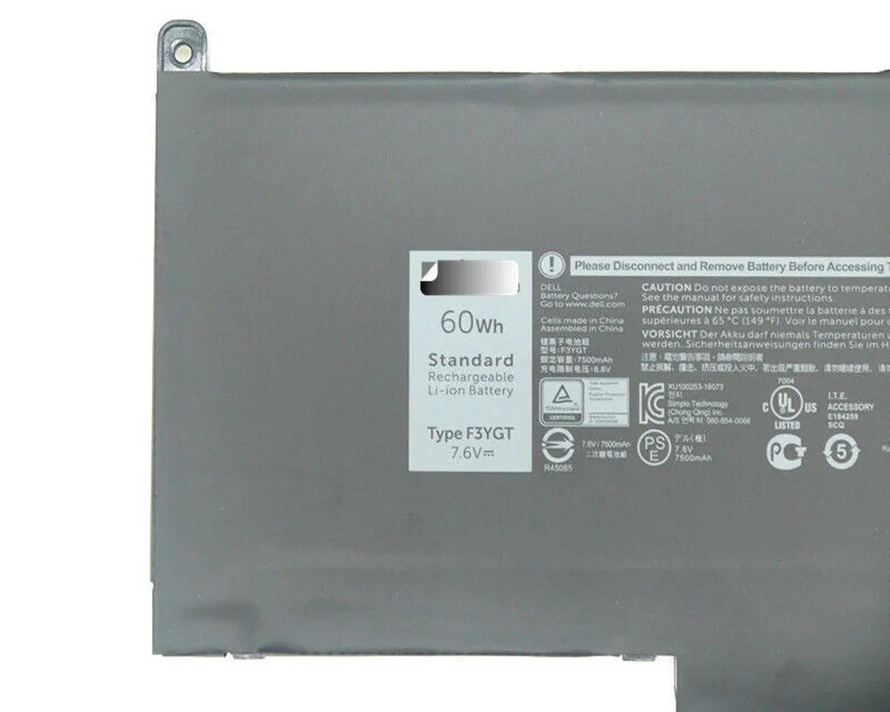 7,6 V 60Wh F3YGT Батарея для Dell Latitude 12 7000 7280 7380 7480 E7280 E7380 E7480 E7490 2X39G