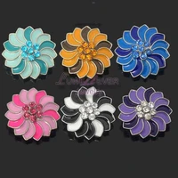 wholesale metal rhinestone snap buttons w127 flowers diy jewelry fit 18mm snap button necklacesbracelets for women