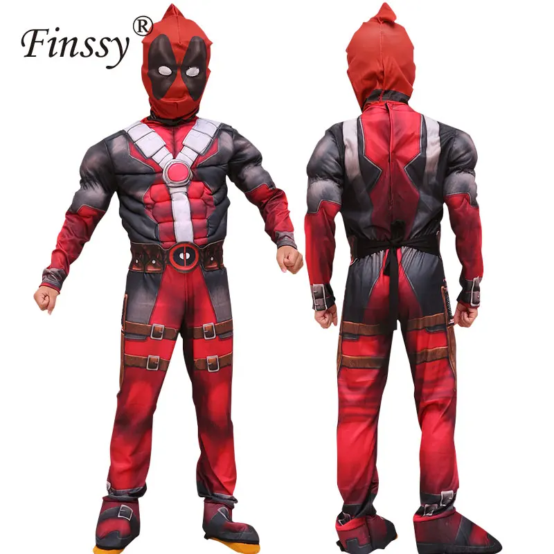 Костюм для косплея Дэдпул для мальчиков Вечерние платья костюм дедпула Хэллоуин для детей карнавал