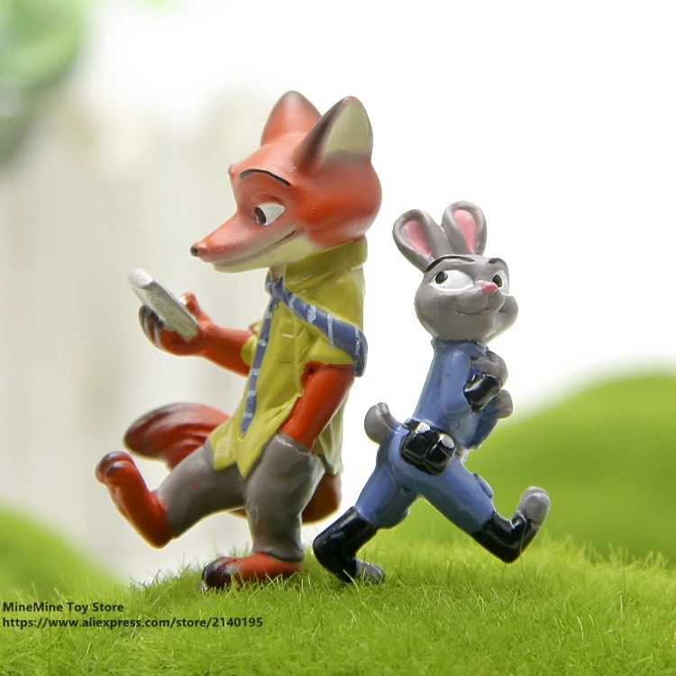 DISNEY Zootopia Ник лиса Джуди Кролик 3 4 см фигурка героя коллекция кукол из ПВХ игрушки