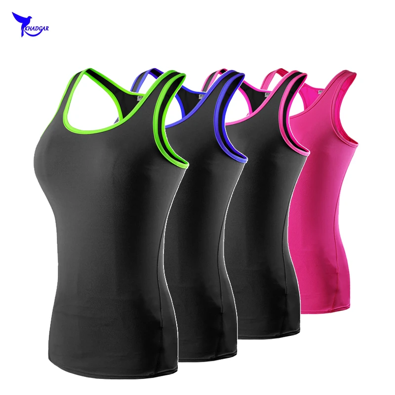 Базовый слой женские компрессионные майки без рукавов для бега Майки