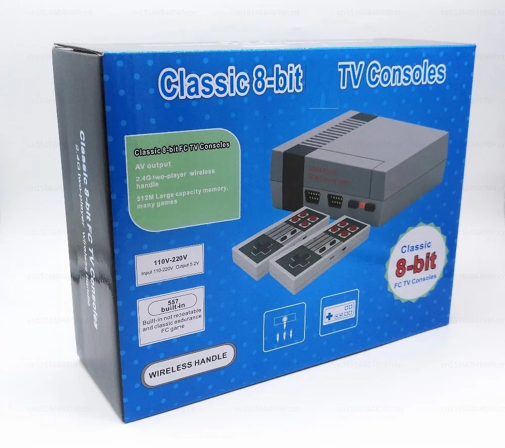Беспроводная Ретро Мини ТВ Видео игровая консоль Ретро игровая консоль для Nes 8 битных игр с 318 встроенными играми двойные геймпады