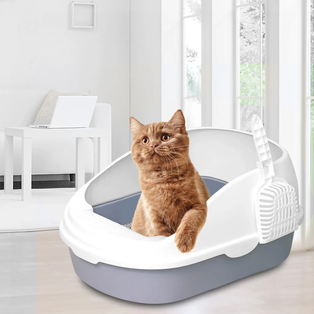 Чистая Pet Открытый верх большой кошачий ящик для мусора с овальным кошачьих