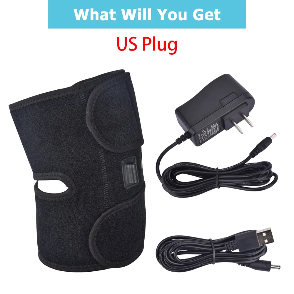 US Plug 1pc AGDOAD артрит Поддержка коленного сустава инфракрасная нагревательная Терапия Наколенники для снятия боли в коленном суставах восстановление колена Прямая поставка - Цвет: US Plug 1pc