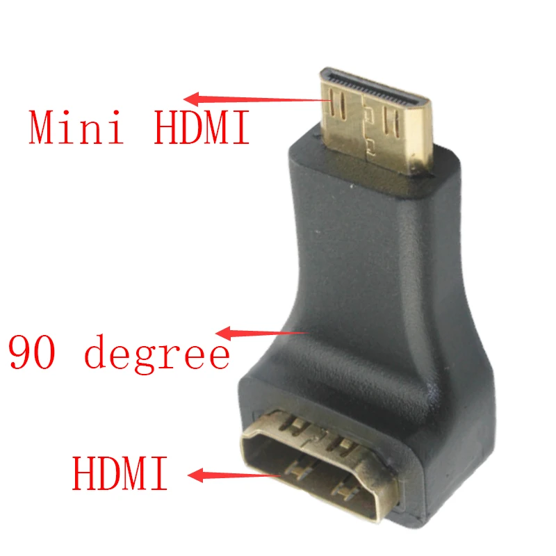 Хорошее Качество Mini HDMI к адаптер 90 градусов женщины Мужской конвертер для HD 1080 P