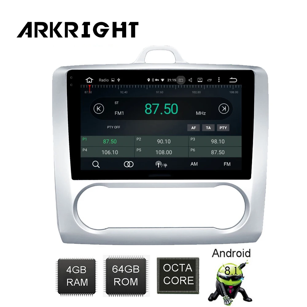 Автомобильный мультимедийный проигрыватель для Ford Focus 8 1-2005 2DIN Android 2012 4 + 64 ГБ |