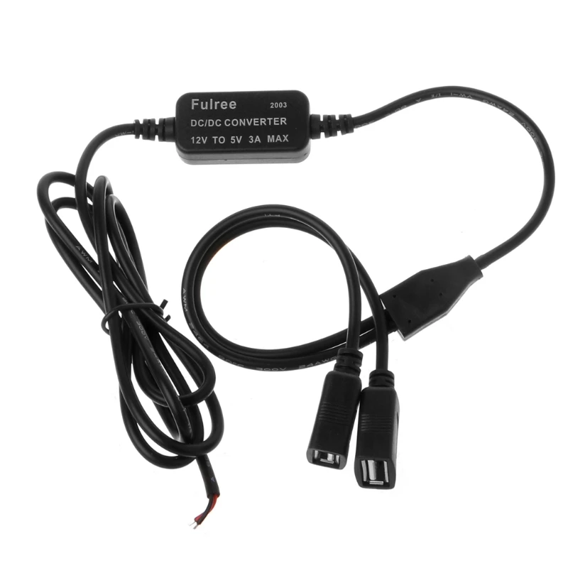 Автомобильное зарядное устройство с двумя разъемами USB 12 В-5 В 3 А преобразователь