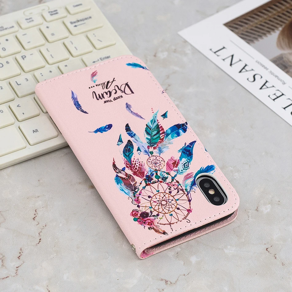 Кота из искусственной кожи чехол-бумажник флип-чехол для телефона для samsung Galaxy S10e S10 S9 S8 S7 S6 край J3 J5 J7 Pro A8 A6 плюс A9 крышка